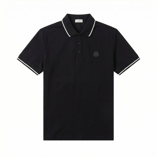 Moncler logo-appliqué polo shirt Black