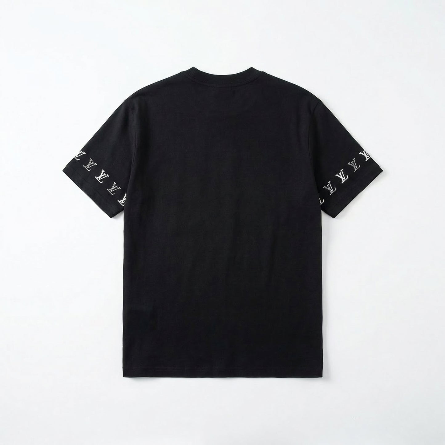 Louis Vuttion Short-Sleeved Cotton Crewneck With embroidered LV Logo