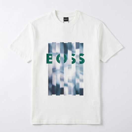 BOSS - Cotton-jersey regular-fit T-shirt with seasonal artwork - White