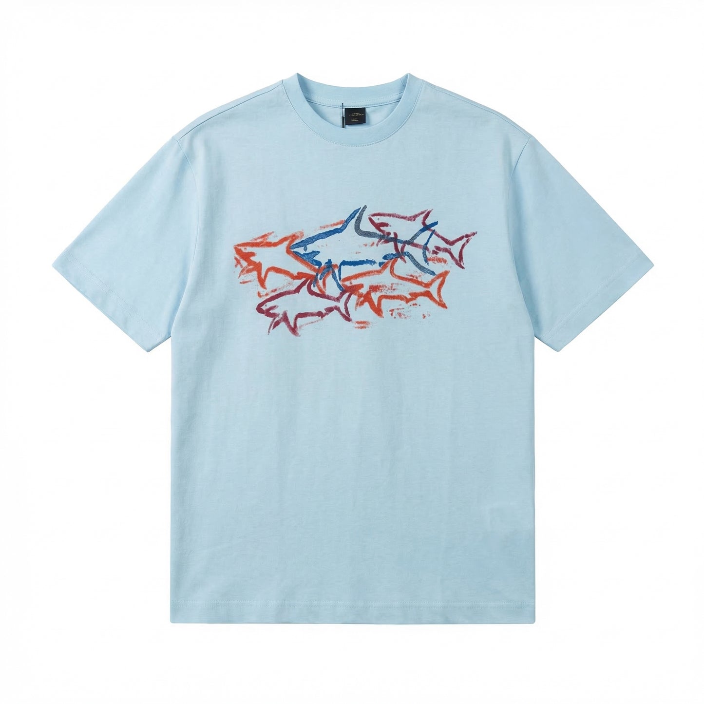Paul & Shark Cotton T-Shirt With Sharks Print White