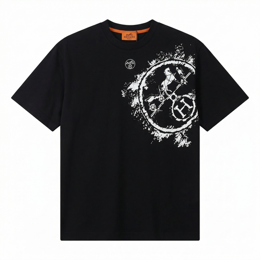 Hermes Metal Graphic Black T-Shirt