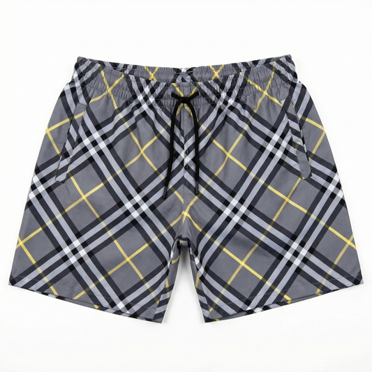 Burberry Iconic Check Pattern Swim Shorts – Grey