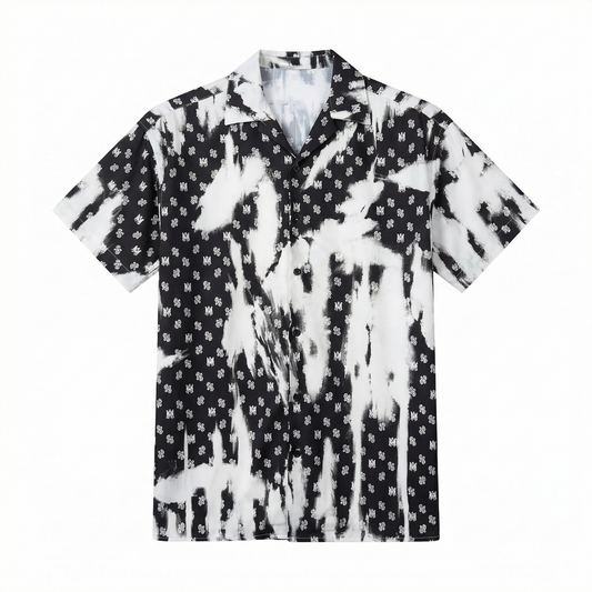 AMIRI Black Silk Paisley Bowling Shirt