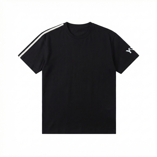 Y-3 Men's Black Logo Cotton Blend T-Shirt