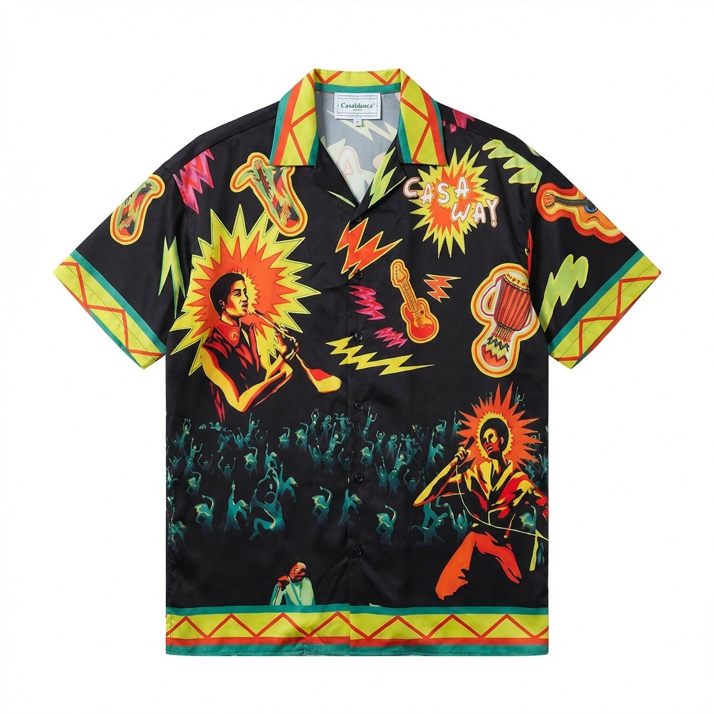 Casablanca Cuban Collar Short-Sleeve Shirt 'Music For The People'