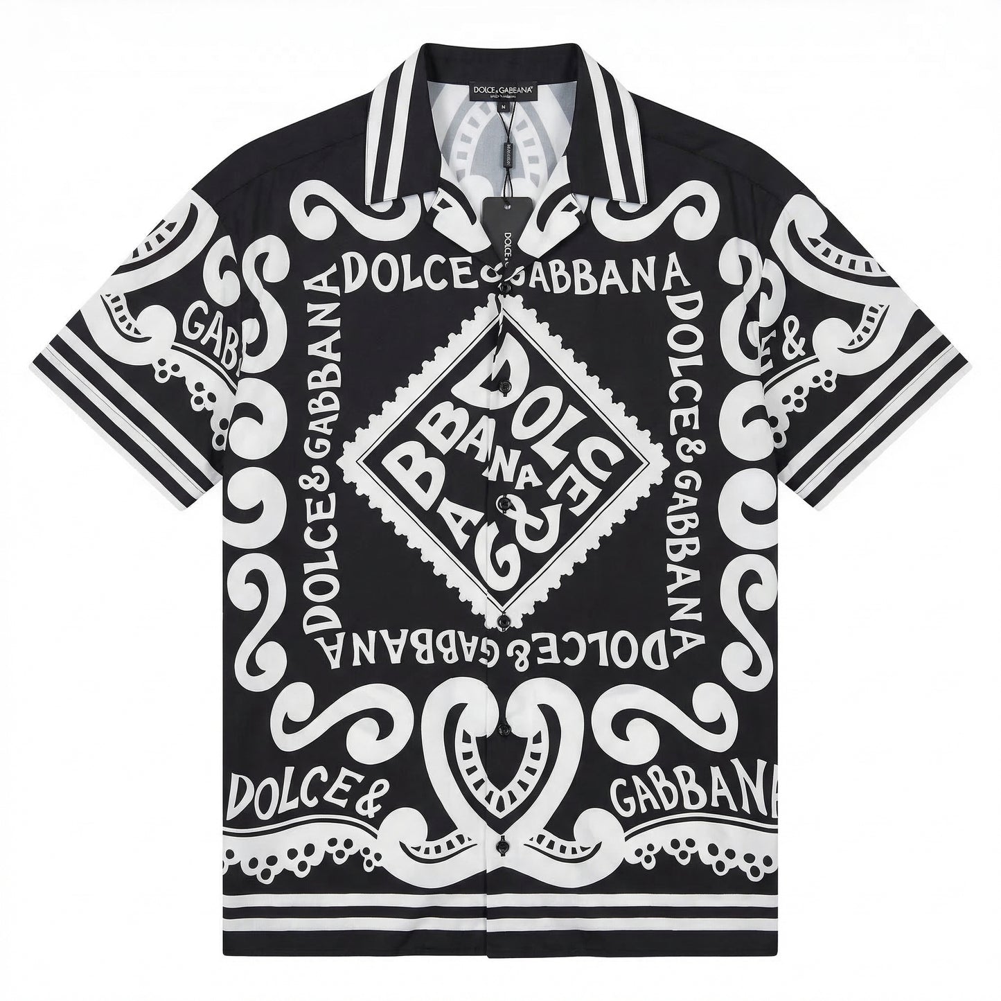DOLCE & GABBANA Marina-print silk Hawaii shirtt