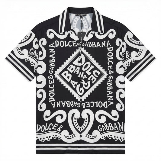 DOLCE & GABBANA Marina-print silk Hawaii shirtt