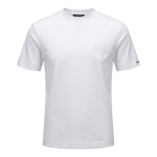 Stefano Ricci Embossed Logo T-Shirt – White