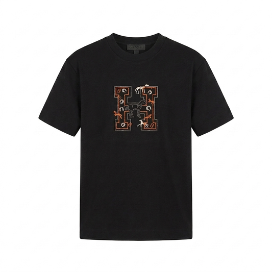 Hermès Graphic Logo T-Shirt – Black
