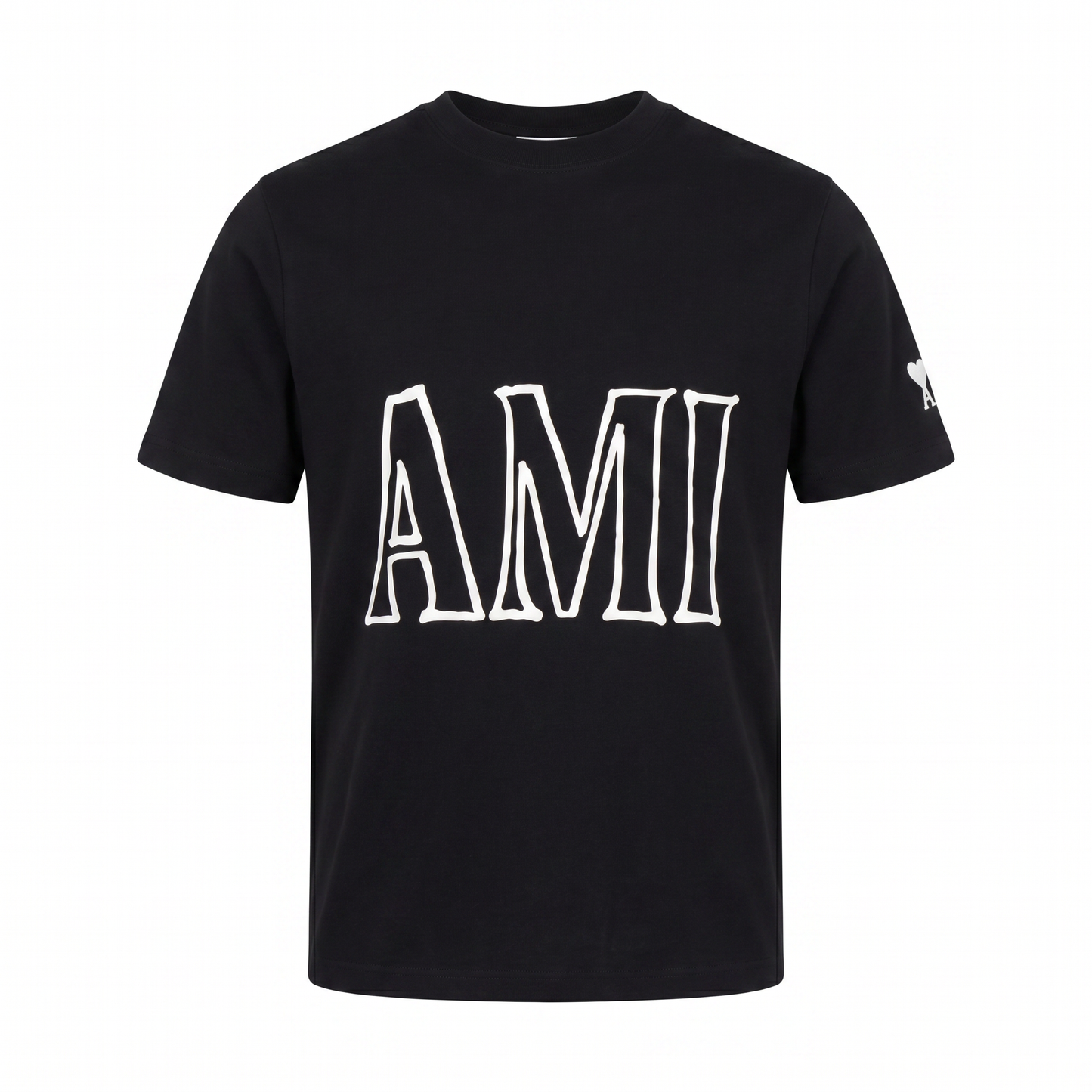 AMI Paris Logo Print T-Shirt – Black