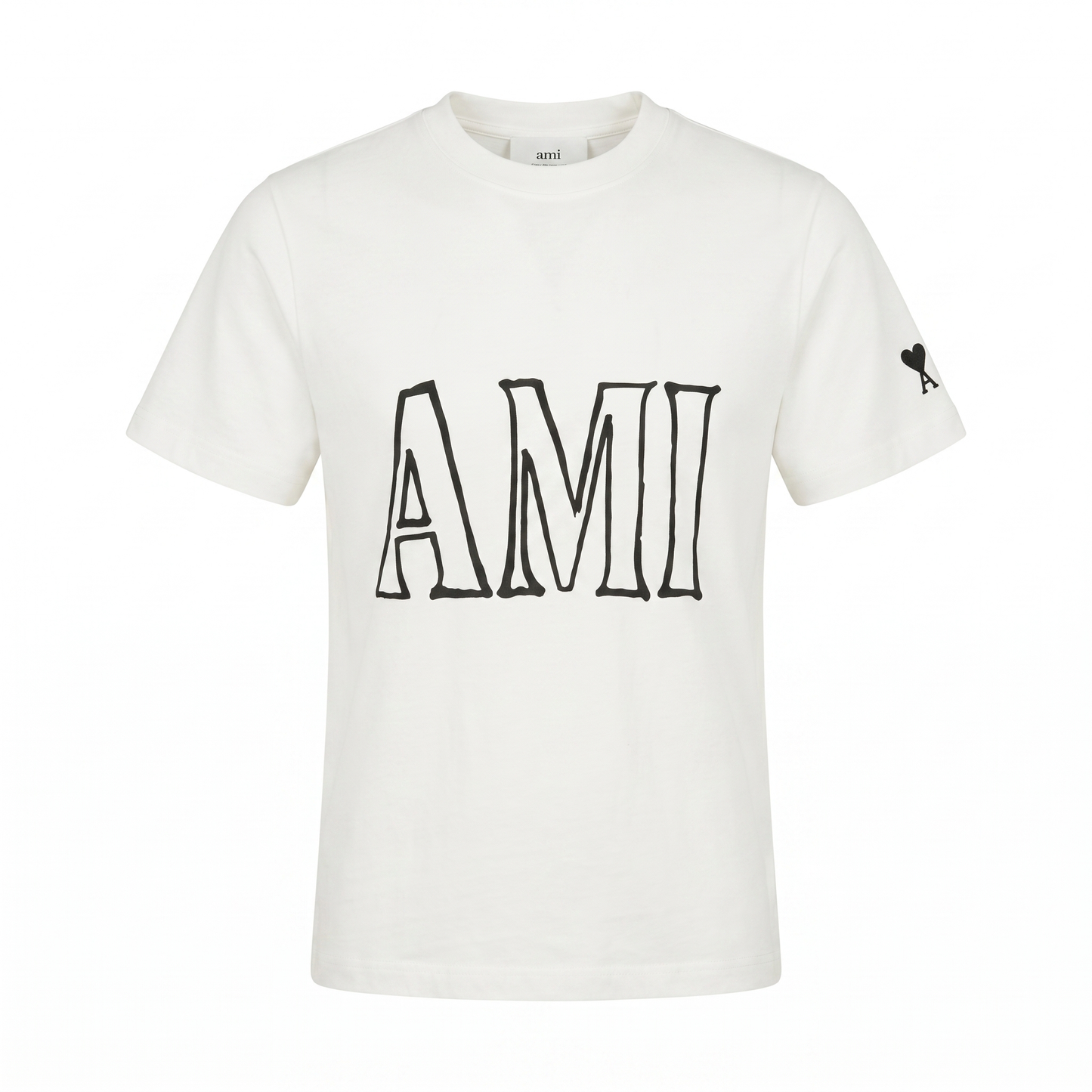 AMI Paris Logo Print T-Shirt – White