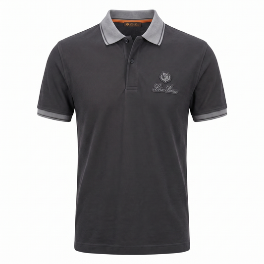 Loro Piana Classic Polo T-Shirt – Charcoal Grey Edition