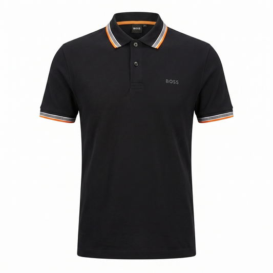 BOSS Classic Polo T-Shirt – Black & Orange Detail
