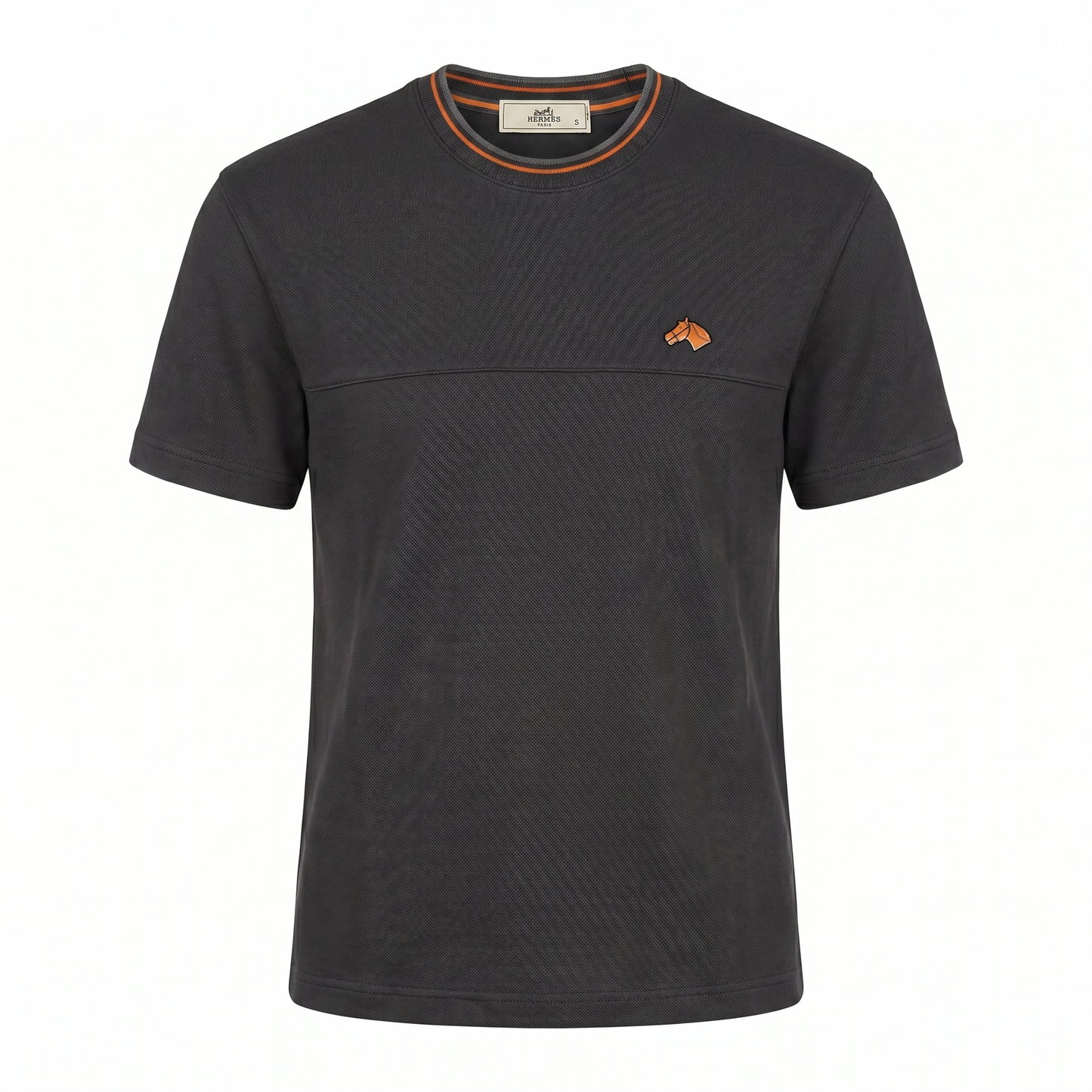 Hermes Textured Minimal T-Shirt – Charcoal Edition