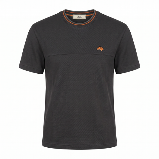 Hermes Textured Minimal T-Shirt – Charcoal Edition