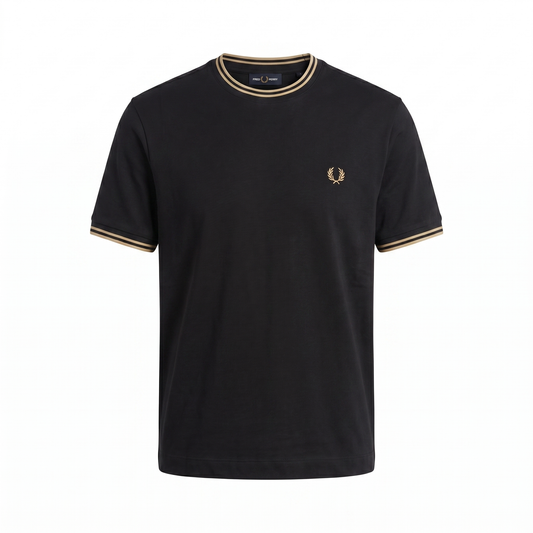 Fred Perry Signature Trim T-Shirt – Black & Gold Edition