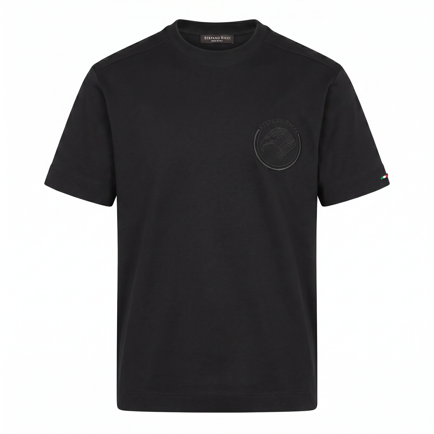 Stefano Ricci Embossed Logo T-Shirt – Black Edition