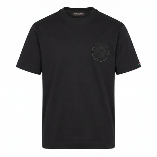 Stefano Ricci Embossed Logo T-Shirt – Black Edition