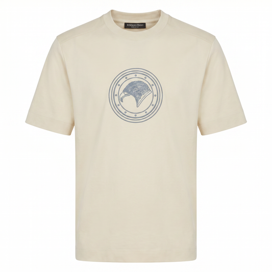 Stefano Ricci Signature Graphic T-Shirt – Beige Edition