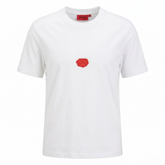 HUGO Red Logo Minimal T-Shirt – White