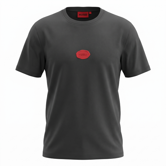HUGO Red Logo Minimal T-Shirt – Black