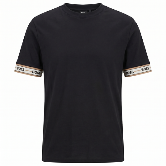 BOSS Logo Sleeve Detail T-Shirt – Black