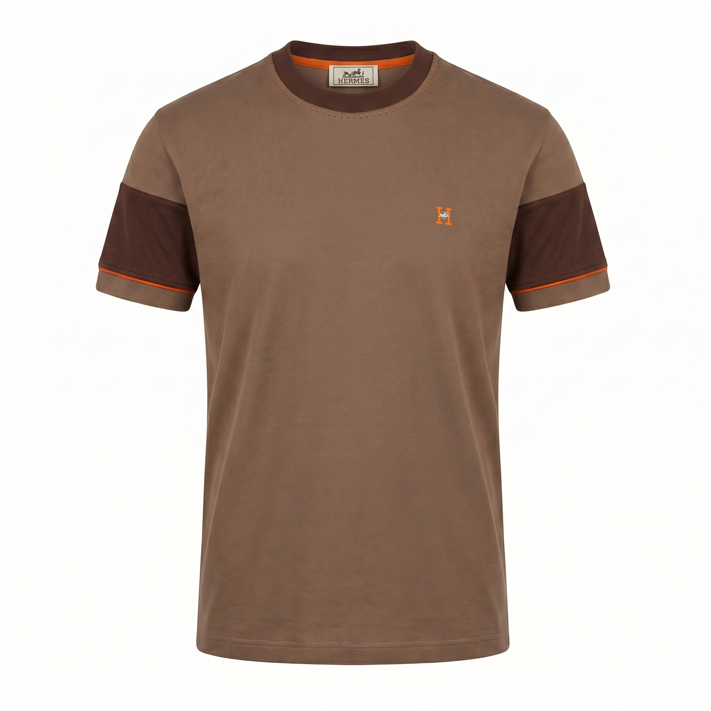 Hermès Earth Tone Signature T-Shirt – Brown/Chocolate