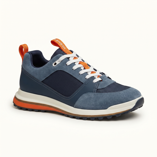 Hermès Apex Trail Sneakers – Navy Blue & Orange