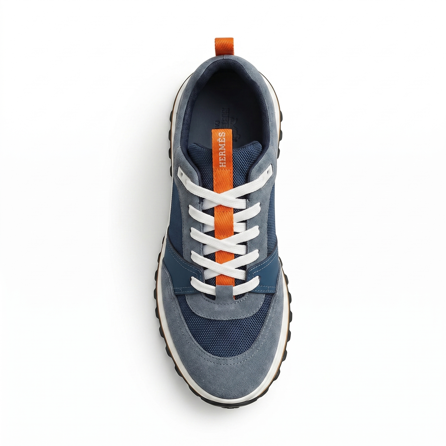 Hermès Apex Trail Sneakers – Navy Blue & Orange