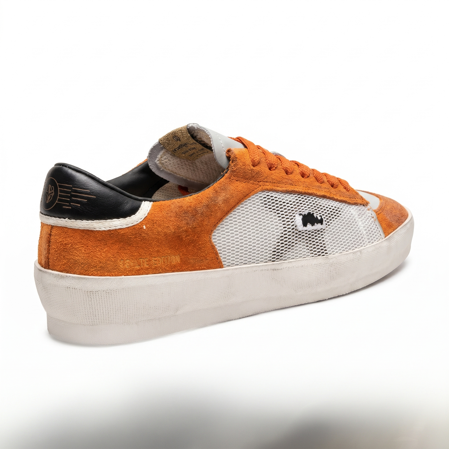 Urban Mesh Suede Sneaker – Orange & White