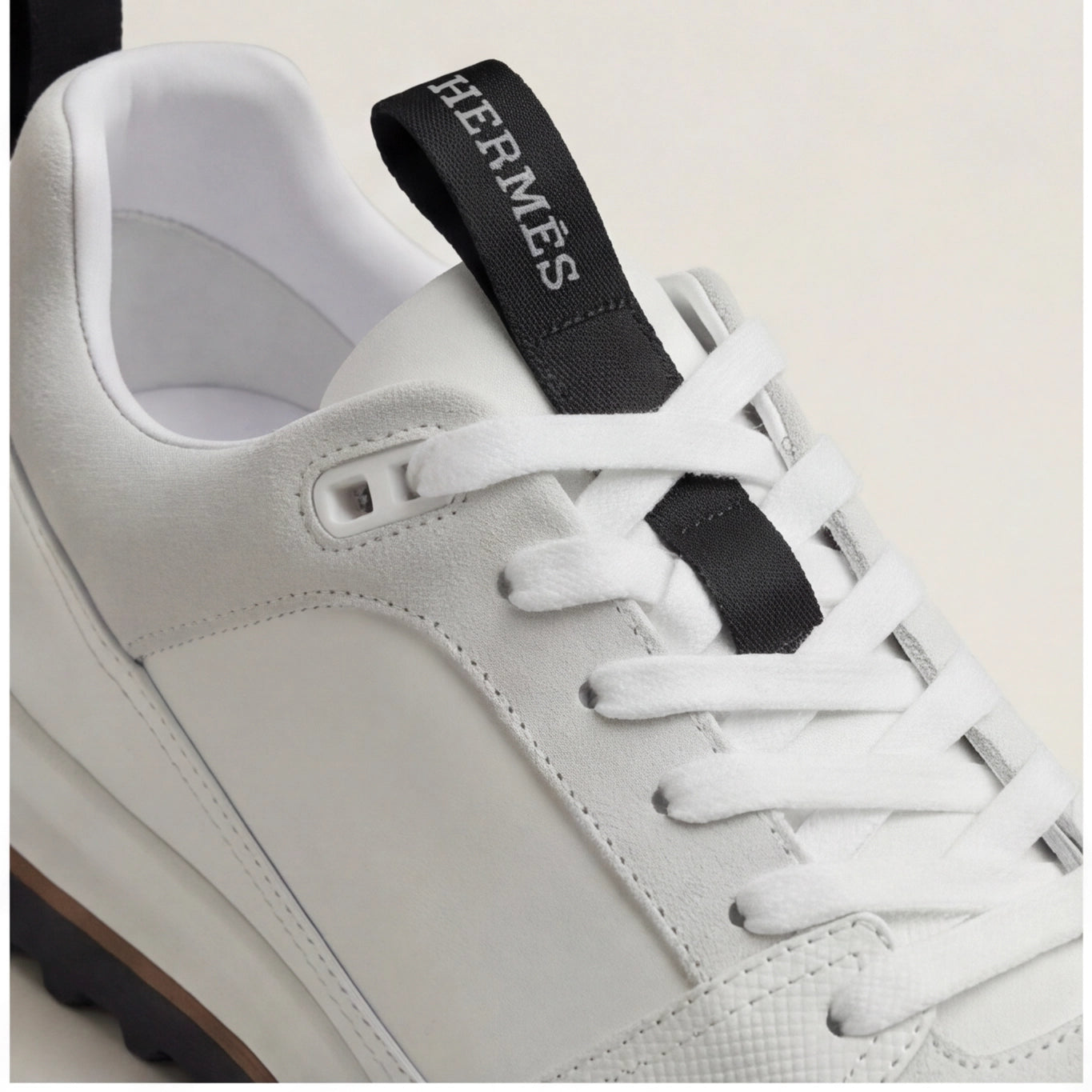 Hermès Velar Leather Sneakers – White