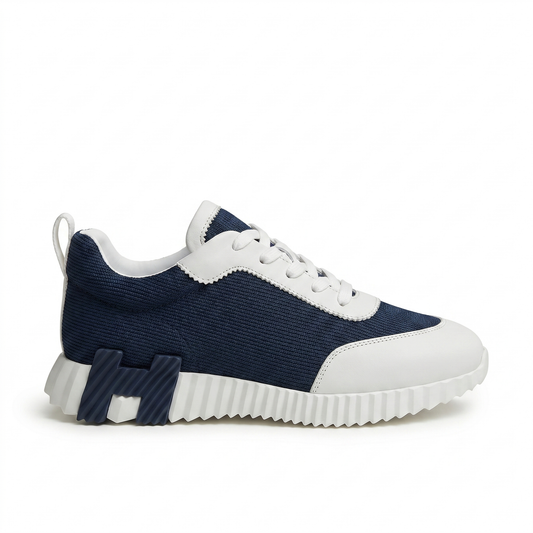 Hermès Knit Chunky Sole Sneakers Navy White