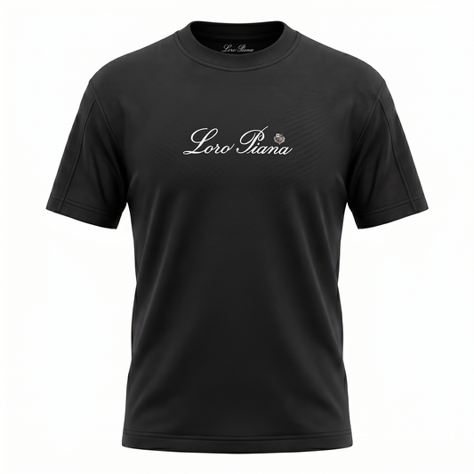 Loro Piana Script Logo T-Shirt – Black