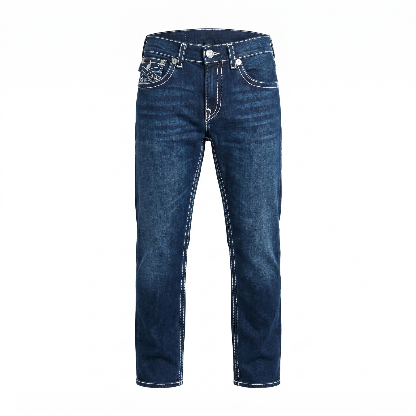 True Religion Dark Blue Contrast Stitch Slim Jeans