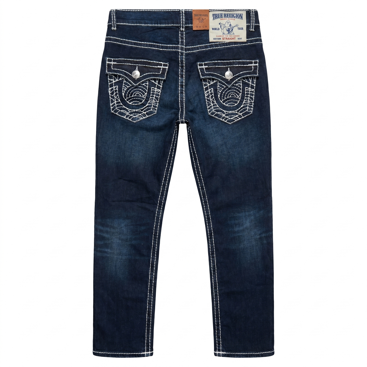 True Religion Dark Blue Contrast Stitch Slim Jeans