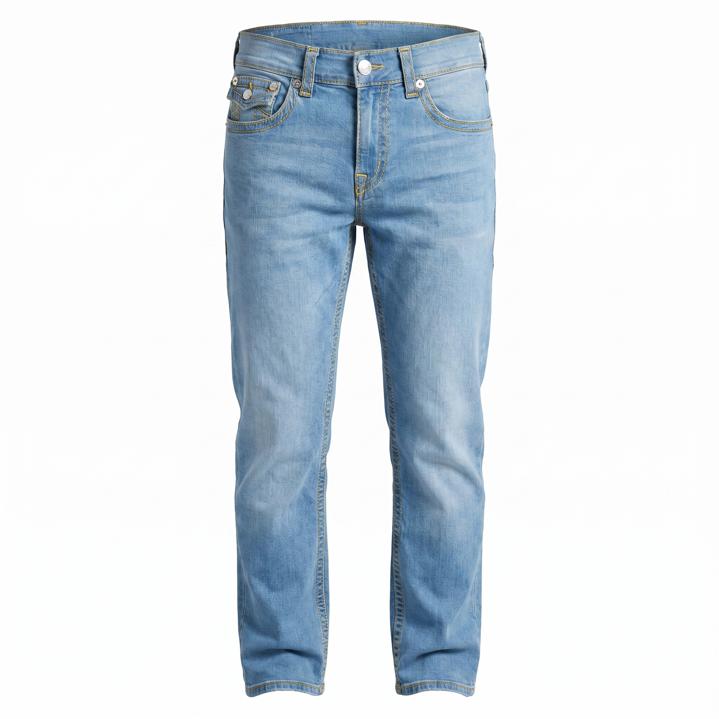 True Religion Gold Stitch Light Wash Denim