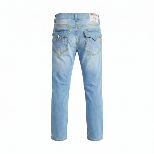 True Religion Gold Stitch Light Wash Denim