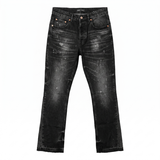 PURPLE BRAND Black Distressed Bootcut Jeans