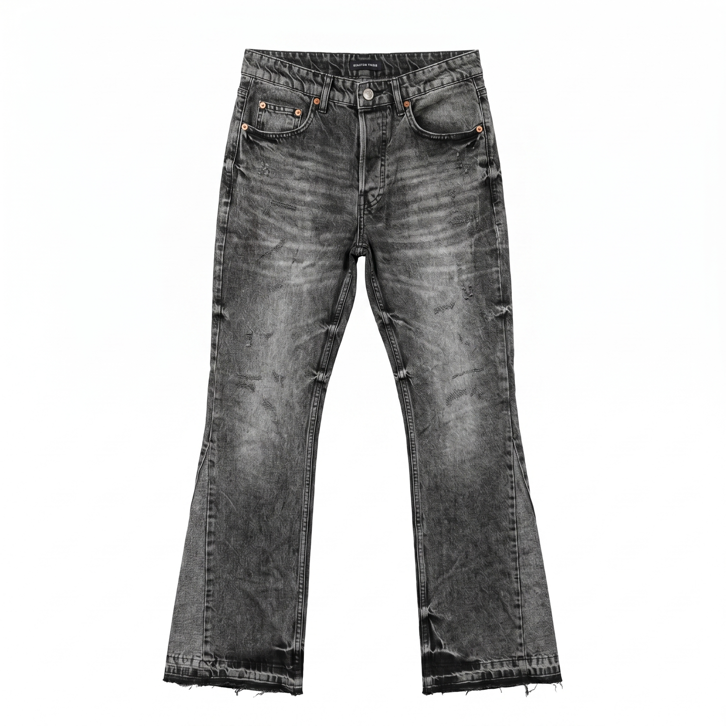 PURPLE BRAND Vintage Grey Distressed Bootcut Jeans