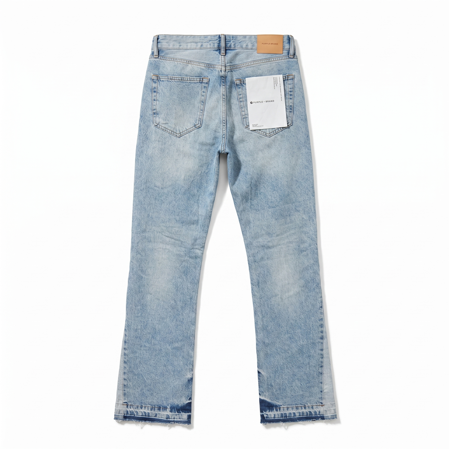 PURPLE BRAND Light Vintage Blue Distressed Bootcut Jeans