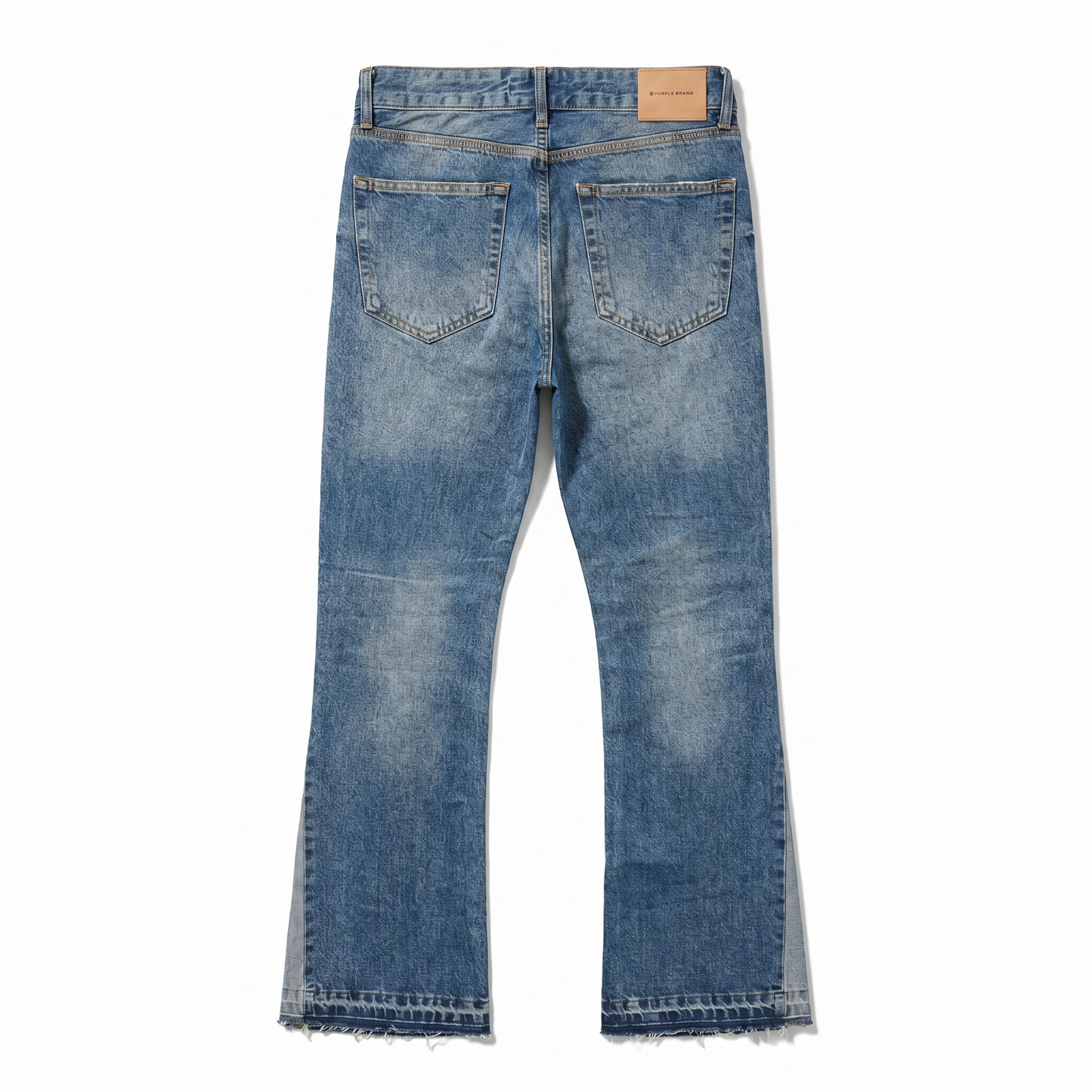 PURPLE BRAND Vintage Blue Distressed Panel Bootcut Jeans