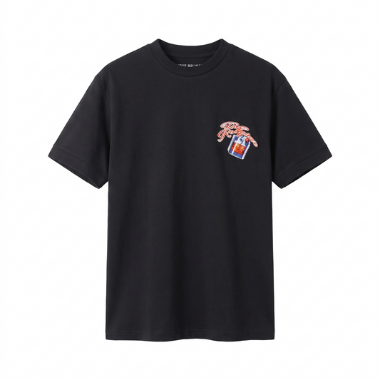 True Religion Whiskey Glass Graphic Black T-Shirt