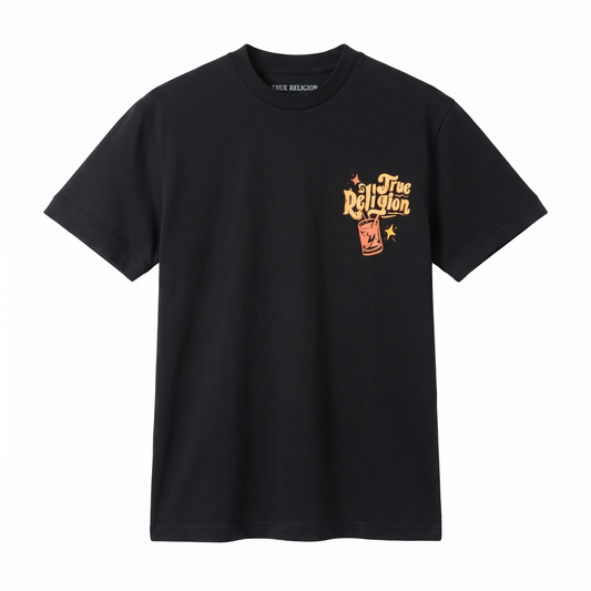 True Religion Tiki Bar Graphic Black T-Shirt