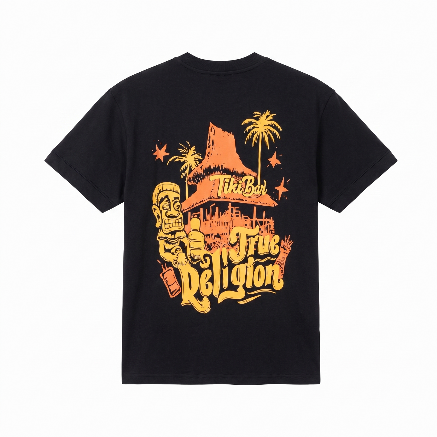 True Religion Tiki Bar Graphic Black T-Shirt