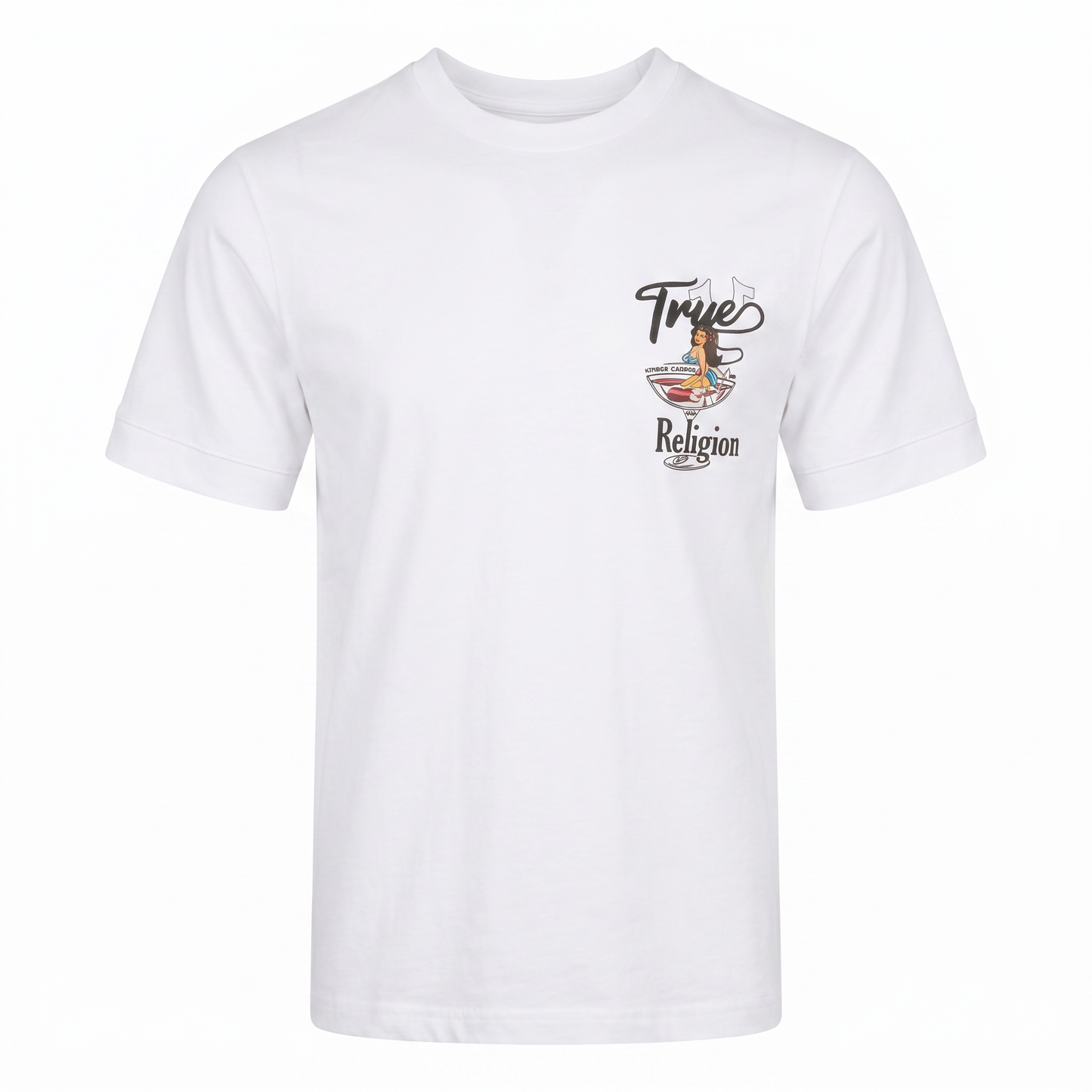True Religion Pin-Up Graphic White T-Shirt