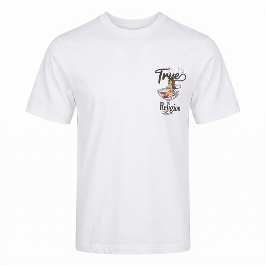 True Religion Pin-Up Graphic White T-Shirt