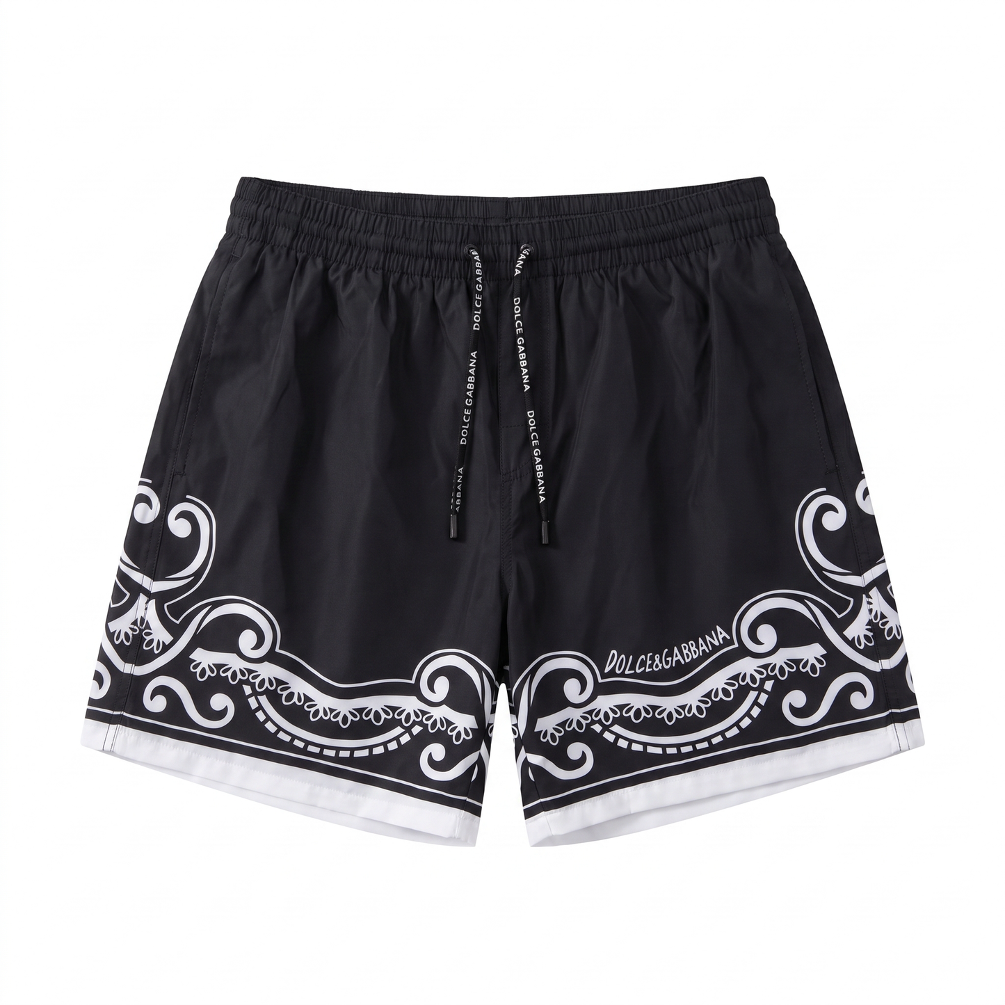 Dolce & Gabbana Majolica Print Swim Shorts - Black