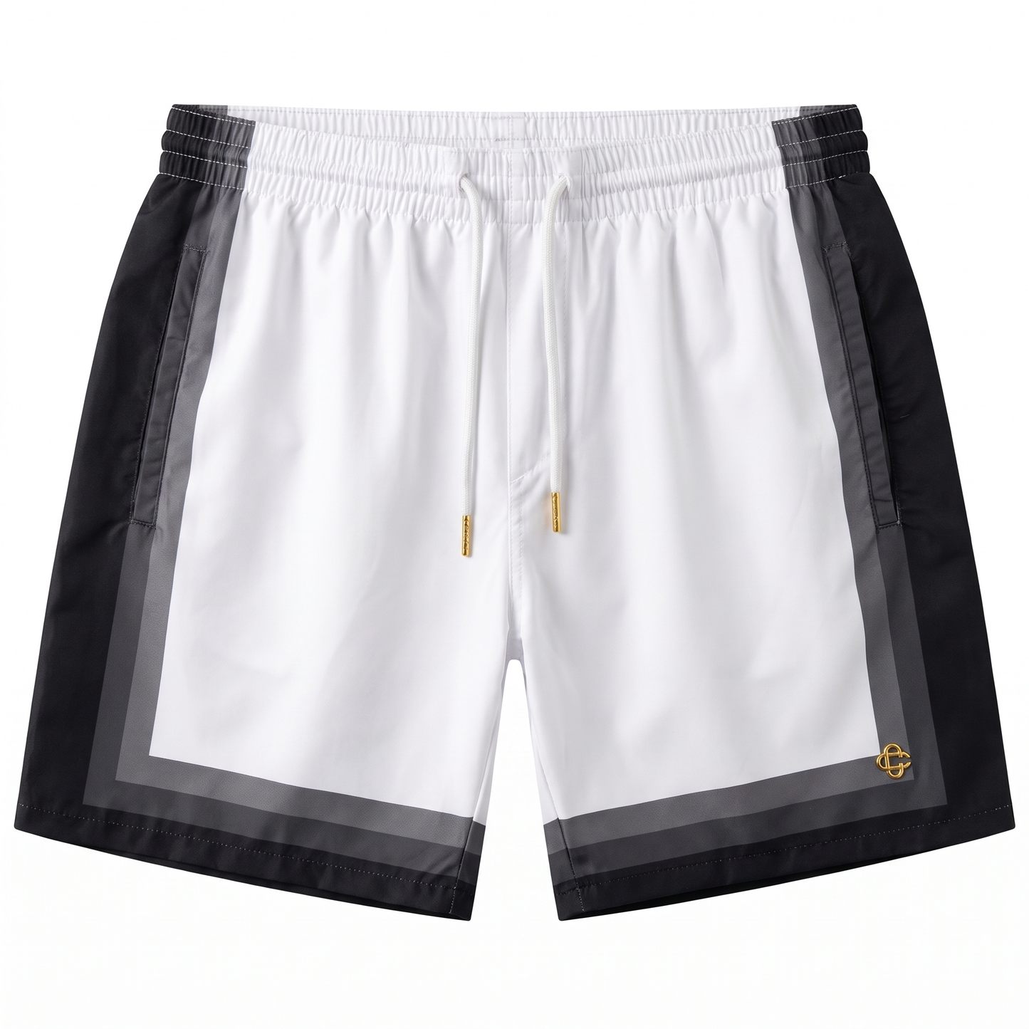 Casablanca Contrast Panel Swim Shorts - White
