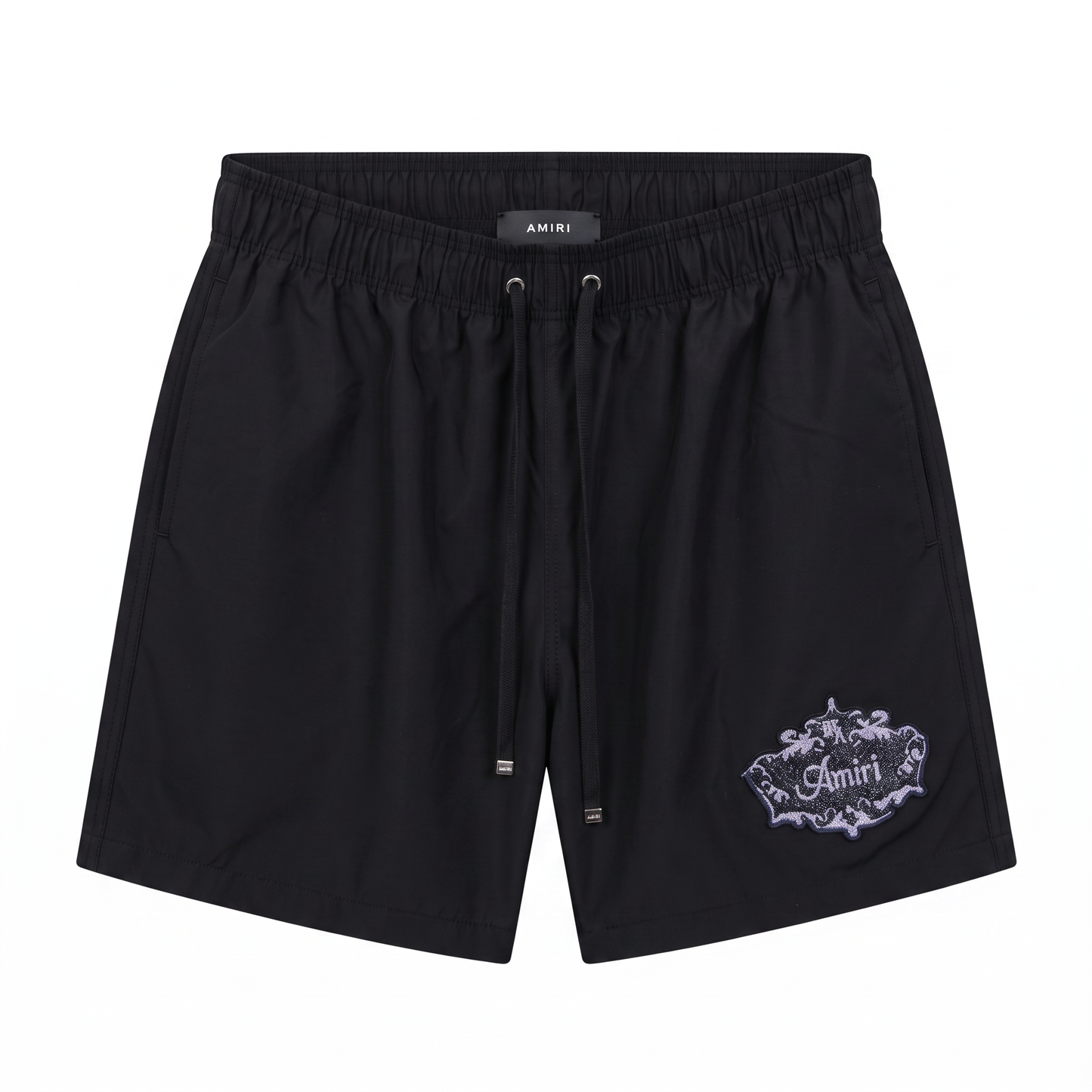 AMIRI Logo Patch Swim Shorts - Black