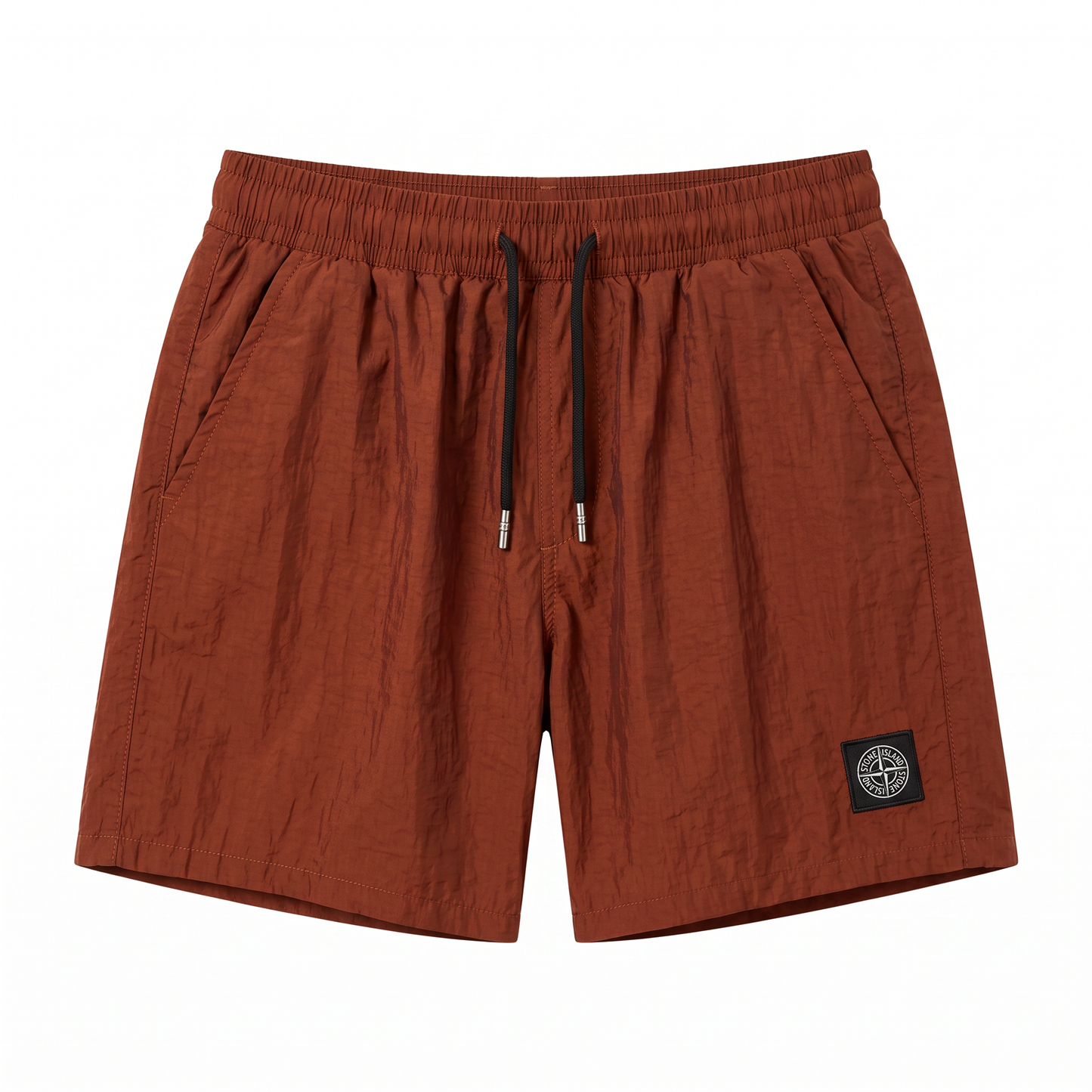 Stone Island Compass Patch Swim Shorts - Rust